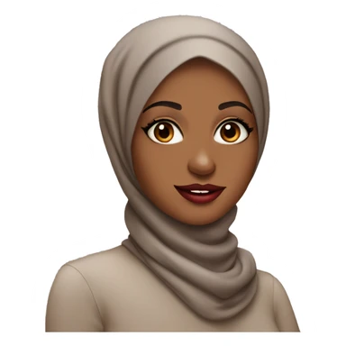 Hijabi brown girl with big red lips and big eyelashes  sticker