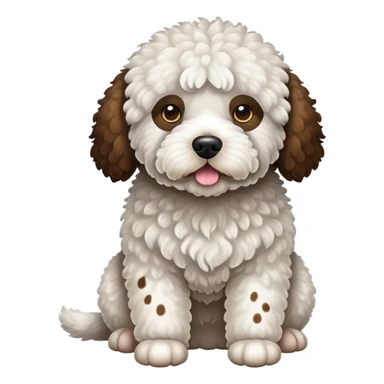 White spanish water dog with some brown spots  sticker