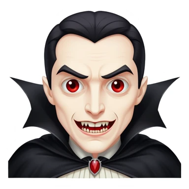 Dracula vampire with cape and fangs sticker