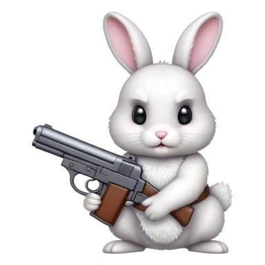 Cute Bunny with a gun sticker