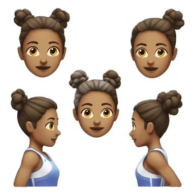 runner girl with antennas for hair sticker
