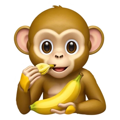 Monkey eating a banana  sticker