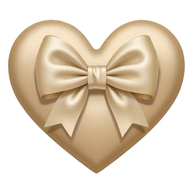 white heart with beige bow sticker
