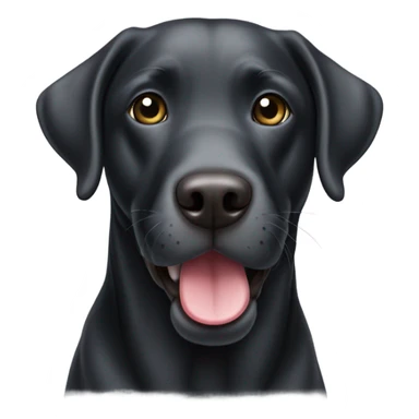 Black lab with gray face tongue out sticker