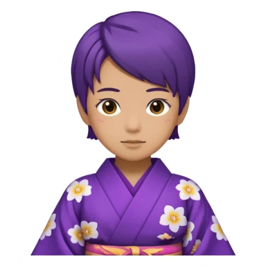 não binário japones kimono roxo sticker