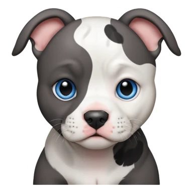 Black and a little white blue eyed pit bull puppy sticker