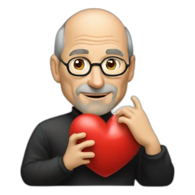 Steve Jobs doing a heart with his hands sticker