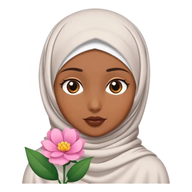 Hijab girl with a flower on her hijab sticker