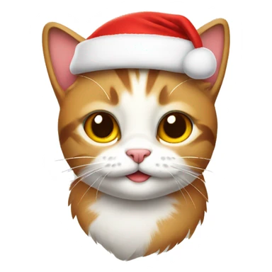 kitty wearing santaclaus hat sticker