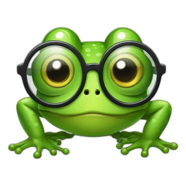 cute frog with glasses sticker