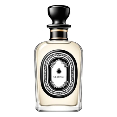 white and black luxury colonge  with a fancy luxurious design sticker