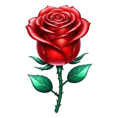 glitter red crystal rose sticker