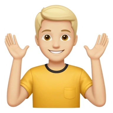 A smiley wir two hands on his shoulder  sticker