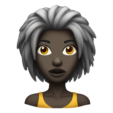 mulher zumbi de cabelo liso preto  sticker