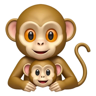 3D monkey good morning family sticker