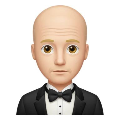 Bald guy with mullet in tuxedo sticker
