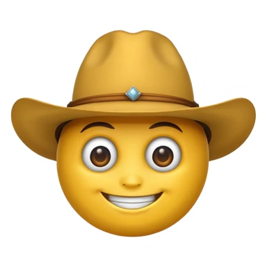 smiling bug emoji wearing a cowboy hat in WhatsApp style sticker
