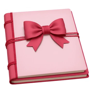 Junk journaling aesthetic book cover, tactile fabric textures, classic framing
Red yarn bow as focal point, soft shadows, calm pastel pink backdrop
Elegant, cozy, artistic, high-end print design sticker