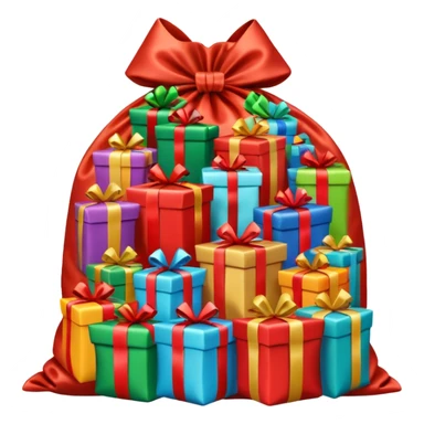 Christmas gift sack opened sticker