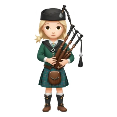 scotch girl playing bagpipe full body sticker