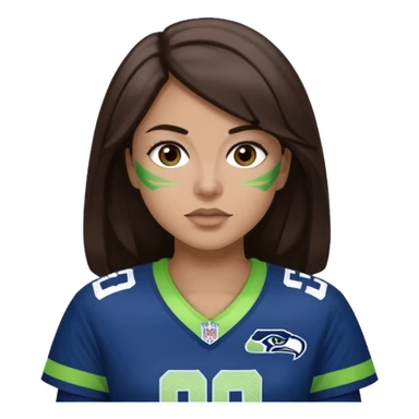 Dark brown hair seahawks fan female sticker