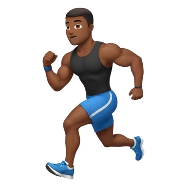Black muscular guy chasing little children sticker