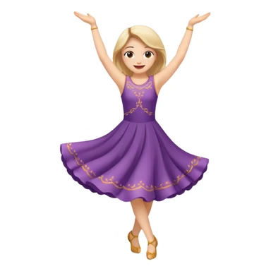 Happy girl dancing full body sticker