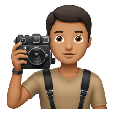 man hold film Camera on his shoulder sticker