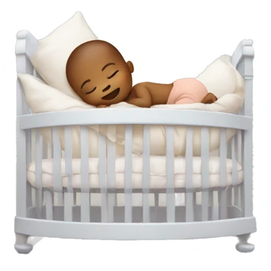 Baby sleeping in a giant crib sticker