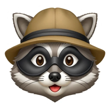 raccoon with mask and incognito hat sticker