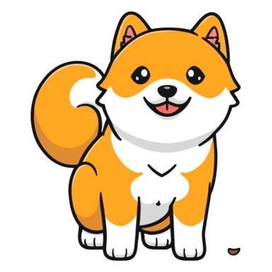 Black Shiba Inu dog pooping sticker