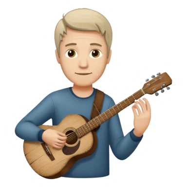 man holding guitar sticker