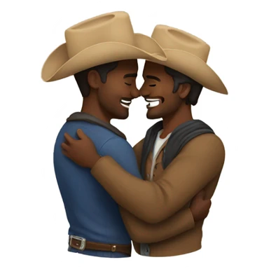 Cowboys hugging sticker