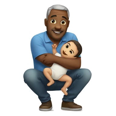 papa con un bebe sticker