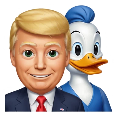 donald trump with donald duck sticker