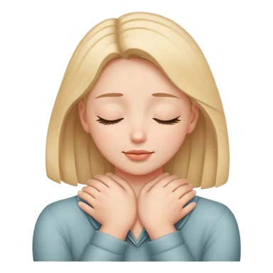 girl with hands around her neck and eyes closed sticker