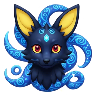 Dark-Deep-Cobalt-Blue Nebulae Starry Sparkly Swirly-patterned Star-patterned Umbreon-spirit sticker