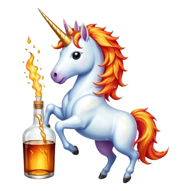 Unicorn with bottle fireball whiskey  sticker