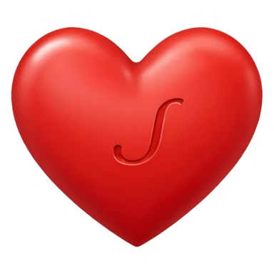 A red heart with the letter "J" in it sticker