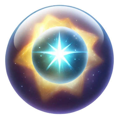 astral projection star inside a ball sticker