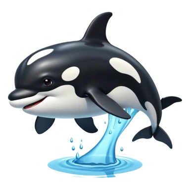 3d Cartoon orca with a tick to show when something has been completed sticker