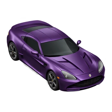 Realistic metallic dark plum purple sports car with black details sticker