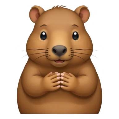 capybara with shy hands sticker sticker