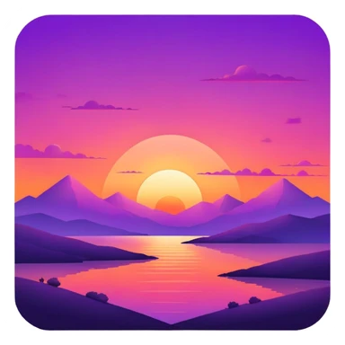 Epic beautiful orange-purple sunset dusk dawn sunrise gradient colorful sky aesthetic scenery scene full image  sticker
