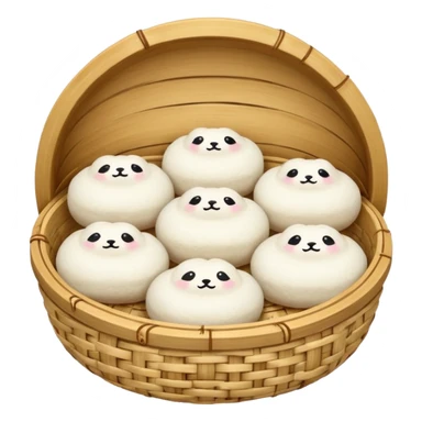 bao buns in bamboo steamer sticker