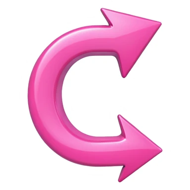 Pink curved arrow sticker