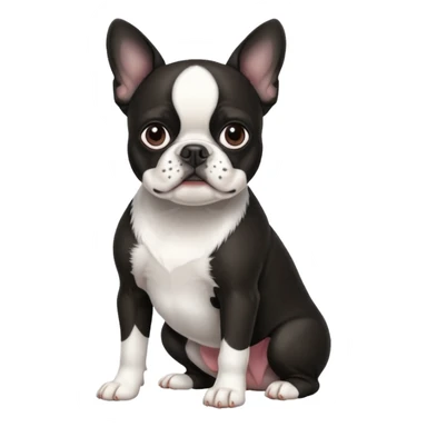 Black and white boston terrier sticker