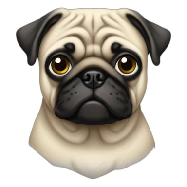 pug wearing a t-shirt sticker