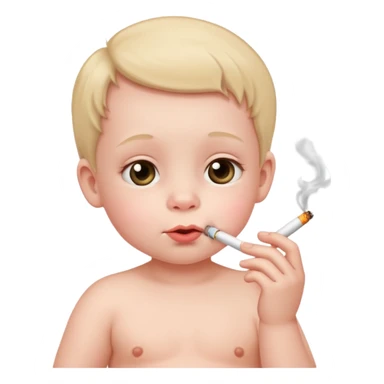 Baby smoking a cigarette sticker