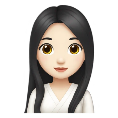 cute-singaporean-chinesegirl-in-muji-white-dress-with-long-black-hair sticker